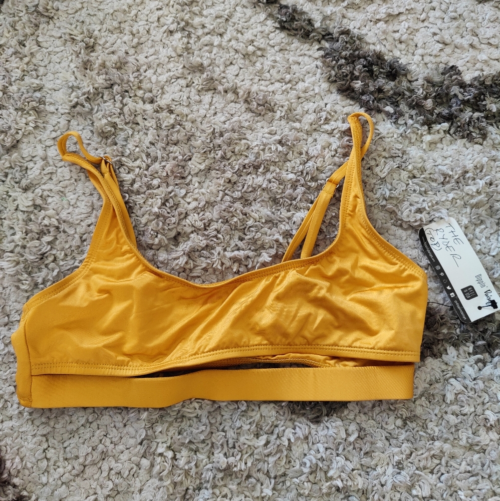Dippin Daisy Mustard Yellow Bikini Top